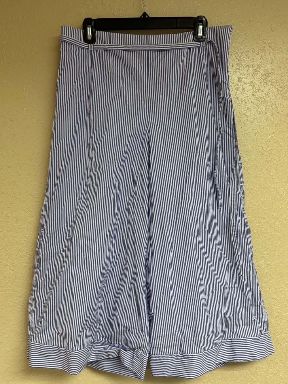 J. Crew Blue and White Striped Circle Skirt